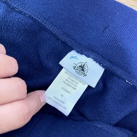 Disney Shorts Plus 3X Disneyland Blue Novelty My Happy Place Terry Cloth Pockets - Picture 4 of 11